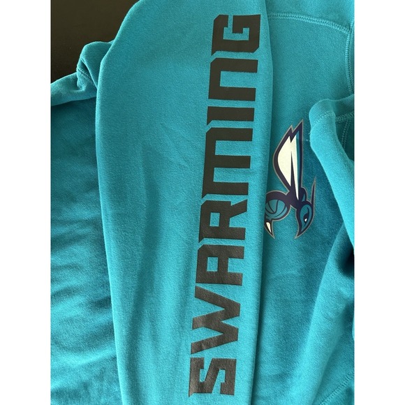 Nike Air Jordan Charlotte Hornets Teal Crewneck Jumpman NBA Sweatshirt Men's L - Picture 3 of 8